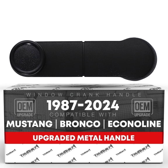 Manual Window Crank Handle, 1pc - Front/Rear Left or Right - Compatible with 1987-2023 Ford Mustang Bronco, Econoline, Super Duty, F-150 - Plastic Cover, Metal Body - OEM E6DZ5423342A, F7UZ1523342AAA