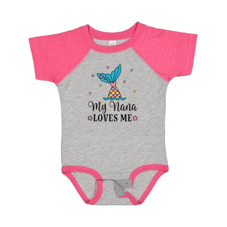 

Inktastic Nana Loves Me Granddaughter Mermaid Gift Baby Girl Bodysuit