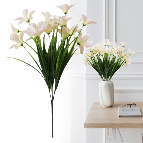 1Pc Clearance Under $3 Artificial Lily Artificial Lily For Vase, Plastic White (E)