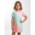 thumbnail image 5 of Kids Youthful Short Sleeve Dress Regular-Fit Round Neck Play Dress for Girls Girls Age 5-13 Basic Design, 5 of 6