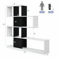 thumbnail image 2 of Gymax 5-Tier Bookshelf Corner Ladder Bookcase Display Storage Rack Black White, 2 of 10