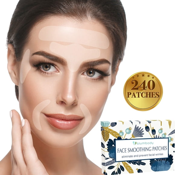 Facial Patches Wrinkle Remover Strips - 240 Face Tape Smoothing: Forehead Wrinkle Patches, Eye Wrinkle Patches, Wrinkles Around Mouth & Upper Lip Wrinkle Treatment Reusable Smoothing W