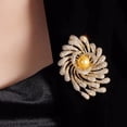 thumbnail image 3 of Women Brooch Rhinestones Imitation Pearl Inlay Irregular Design Lapel Pin Non-Slip Buckle Scarf Badge Clothing Bags Accessories, 3 of 8