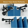 thumbnail image 6 of Matte Black Double Curtain Rods 48-84 Inch, Decorative Double Drapery Rod with Modern End Cap, 1-Inch Front and 5/8 Inch Back Double Window Rods, Heavy Duty Telescoping Double Rod Curtain Rods, 6 of 14
