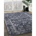 thumbnail image 3 of Ahgly Company Machine Washable Indoor Round Industrial Modern Charcoal Blue Area Rugs, 3' Round, 3 of 7