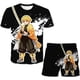thumbnail image 1 of Conjuntos de ropa de Demon Slayer de verano para niños y niñas, camisetas informales estampadas + Pantalones cortos, ropa nueva para niños, 2 piezas/Trajes de ocio 14T Gao Jinjia LED, 1 of 2