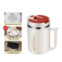 304 Stainless Steel Double-Layer Insulated Mug, Heat Resistant Anti-Scald Cup with Handle, BPA-Free for Home Office Use, Portable Travel Mug Without Straw for Hot Cold Drinks, C, 1pc