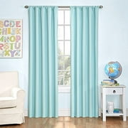 Eclipse Microfiber Thermal Insulated Single Panel-Rod Pocket Room Darkening Privacy Curtains for Nursery, 42" x 63", Blue