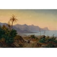 thumbnail image 3 of Eugène von Guérard 24x18 Black Modern Framed Museum Art Print Titled - Southern Coastal Landscape with Palm Trees (1844), 3 of 5