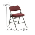 thumbnail image 6 of Flash Furniture HERCULES Series Premium Curved Triple Braced & Double Hinged Burgundy Fabric Metal Folding Chair, 6 of 12
