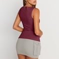 thumbnail image 4 of Lumtrix Tank Tops For Women Ribbed Boat Neck Slim Fitted Ruched Basic Sleeveless Shirts 2026 Summer Clothes Wine M, 4 of 6