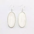 thumbnail image 3 of White Oval Shell Earrings New Fashion Natural Shell Geometric Statement Jewelry, 3 of 4
