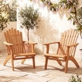 thumbnail image 2 of Gymax 2Pcs Stackable Adirondack ChairsAcacia Wood Chairs w/Slatted Backrests & Seats, 2 of 9