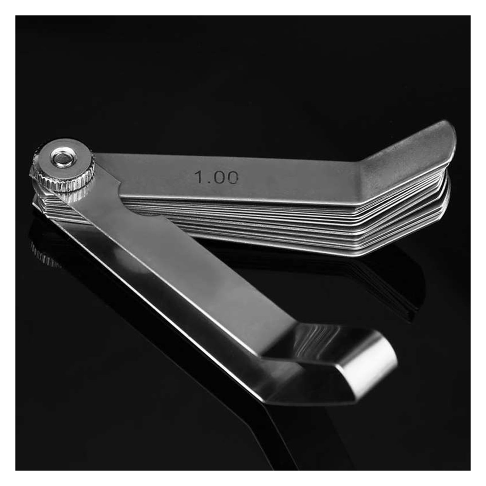 Thickness Gauge Stainless Steel Curved Feeler Gauge Ruler Welding Inspection Tool 0.05-1.00mm 90 Degree Right Angle Ruler ,Easy to Use