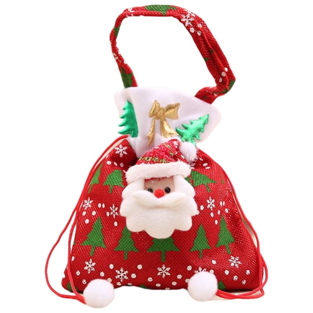 Toystoory Bolsas de Navidad con cordón, soporte para caramelos y Chocolate con asa, apliques de Navidad en 3D, calcetín de muñeco de nieve, Kits de decoración para fiestas