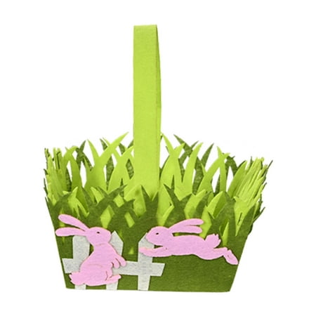 

Easter Chicken Bunny Basket Non Woven Fabric Candy Storage Bin with Handle for Home Party Bedroom Living Room Decoration