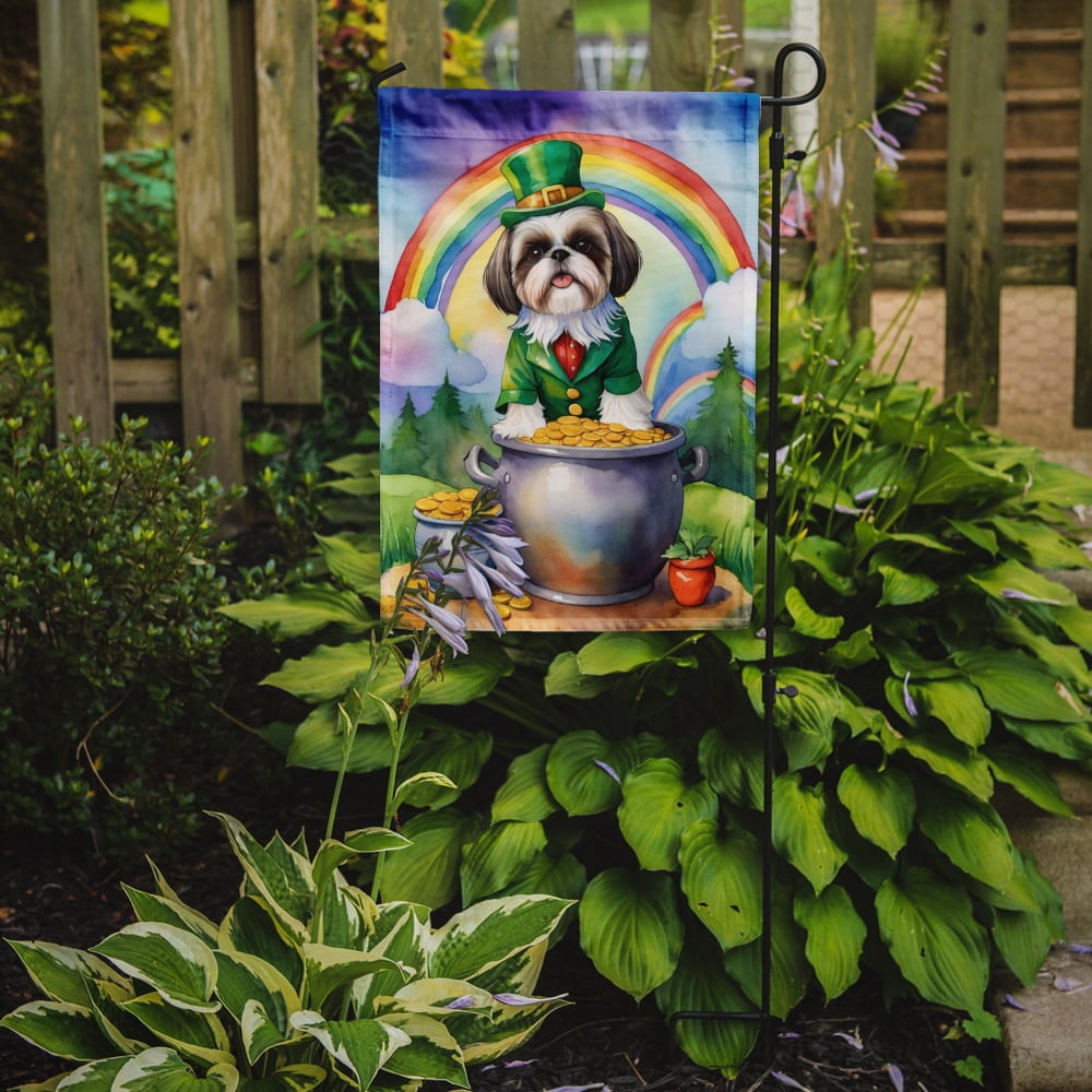 Shih Tzu St Patrick's Day Garden Flag 11.25 in x 15.5 in