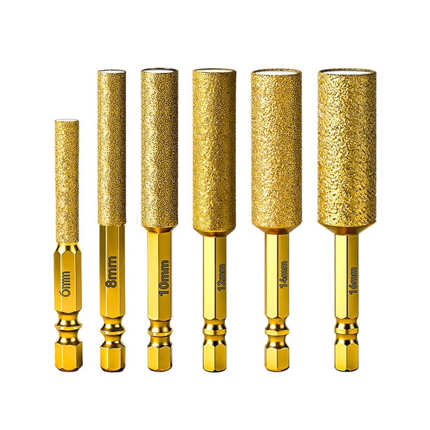 Juego de brocas de diamante para baldosas con cera refrigerante para perforación de mármol, granito, vidrio, hormigón, vástago hexagonal antideslizante.