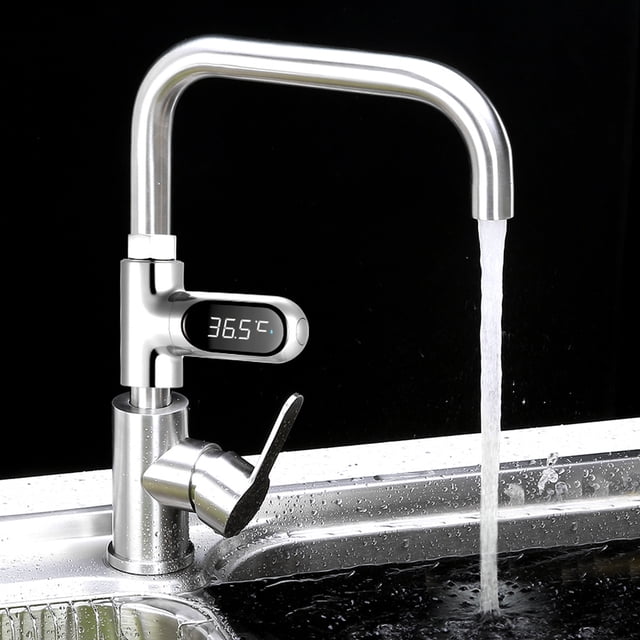 Pantalla de temperatura de ducha digital LED 0 ~ 100 ℃ Termómetro de agua de baño de bebé Pantalla Celsius / Fahrenheit Pantalla giratoria de 360 ° para el hogar Cocina Baño yeacher estándar