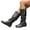 Black, variant on Knee High Boots for Women Hidden Wedge Heel Slouchy Flat Booties Wide Calf Fold Over Leather Fall Winter Shoes Orange 5.5