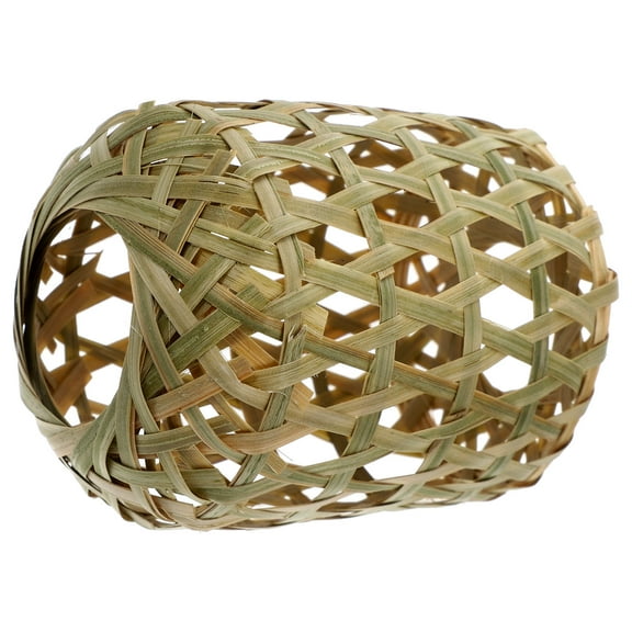 PAMINGONO Round Dark Brown Bamboo Woven Lampshade Rustic Style Home Decor Light Diffusion