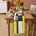 thumbnail image 2 of Modern Geometric Yellow Black Table Runner 90 Inches, Abstract Minimalist Blocks Bed Runner Dresser Scarves Tabletop for Indoor Outdoor Parties/Ceremony/Banquet, 13" x 90", 2 of 9