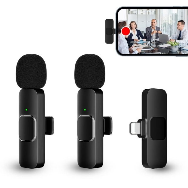 Dsseng Microphone Lavalier Sans Fil 2,4 GHz Audio Vidéo Portable Mini Micro avec Matériaux de Qualité et Puces Intelligentes