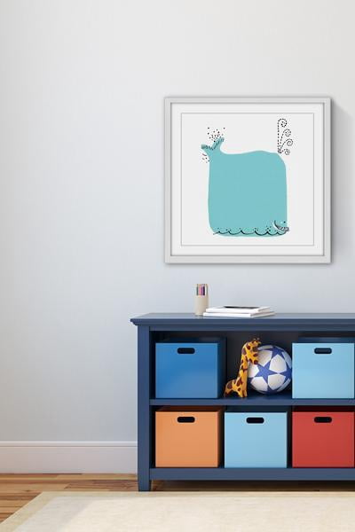 "Blue Whale" Framed Painting Print