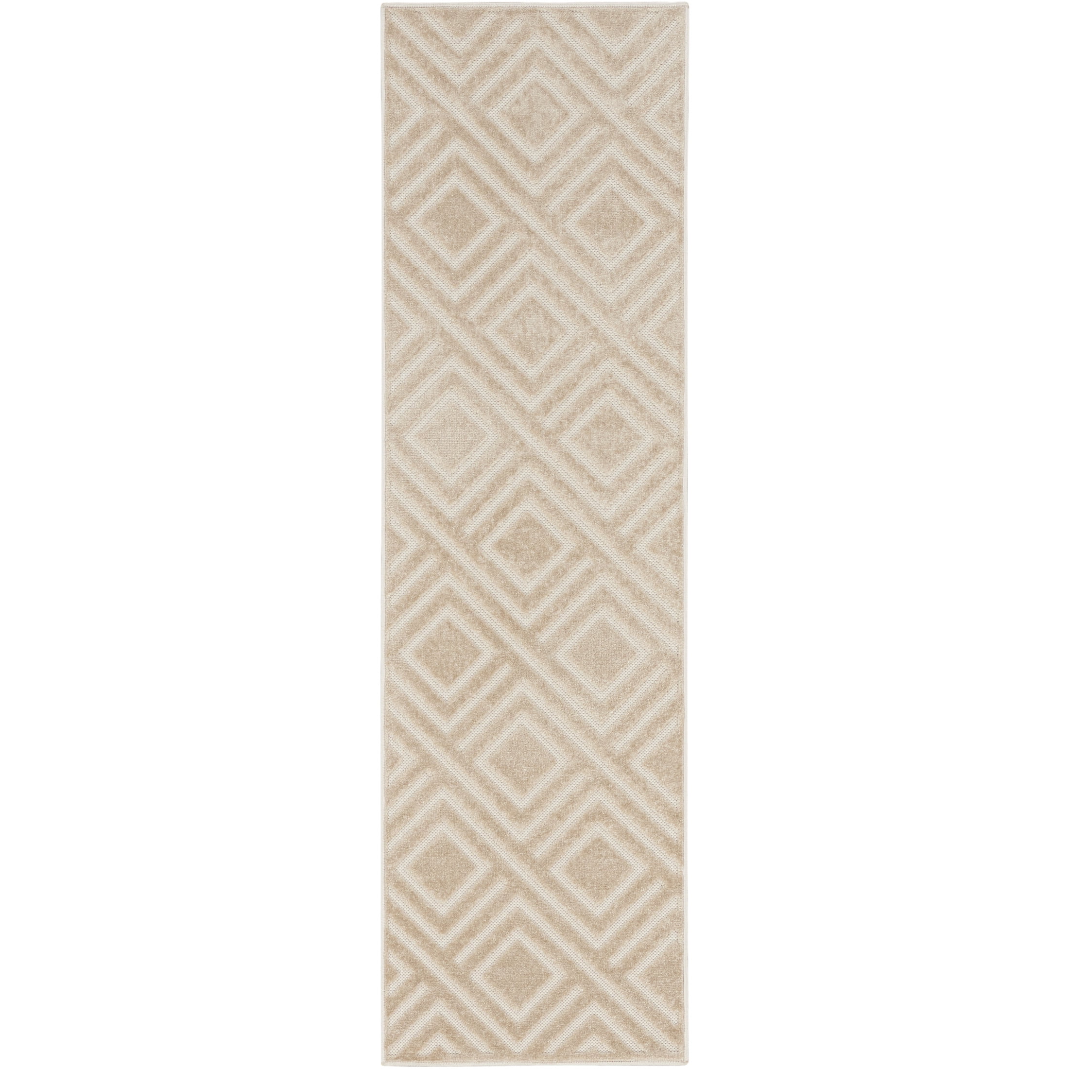 Nourison Care Free 2' x 6' Beige Modern Indoor Rug