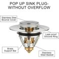 thumbnail image 5 of Kisrais Universal Edition Stainless Steel Bullet Core Push Type Overflow Pop Up Sink Drain Plug with Basket, 5 of 7