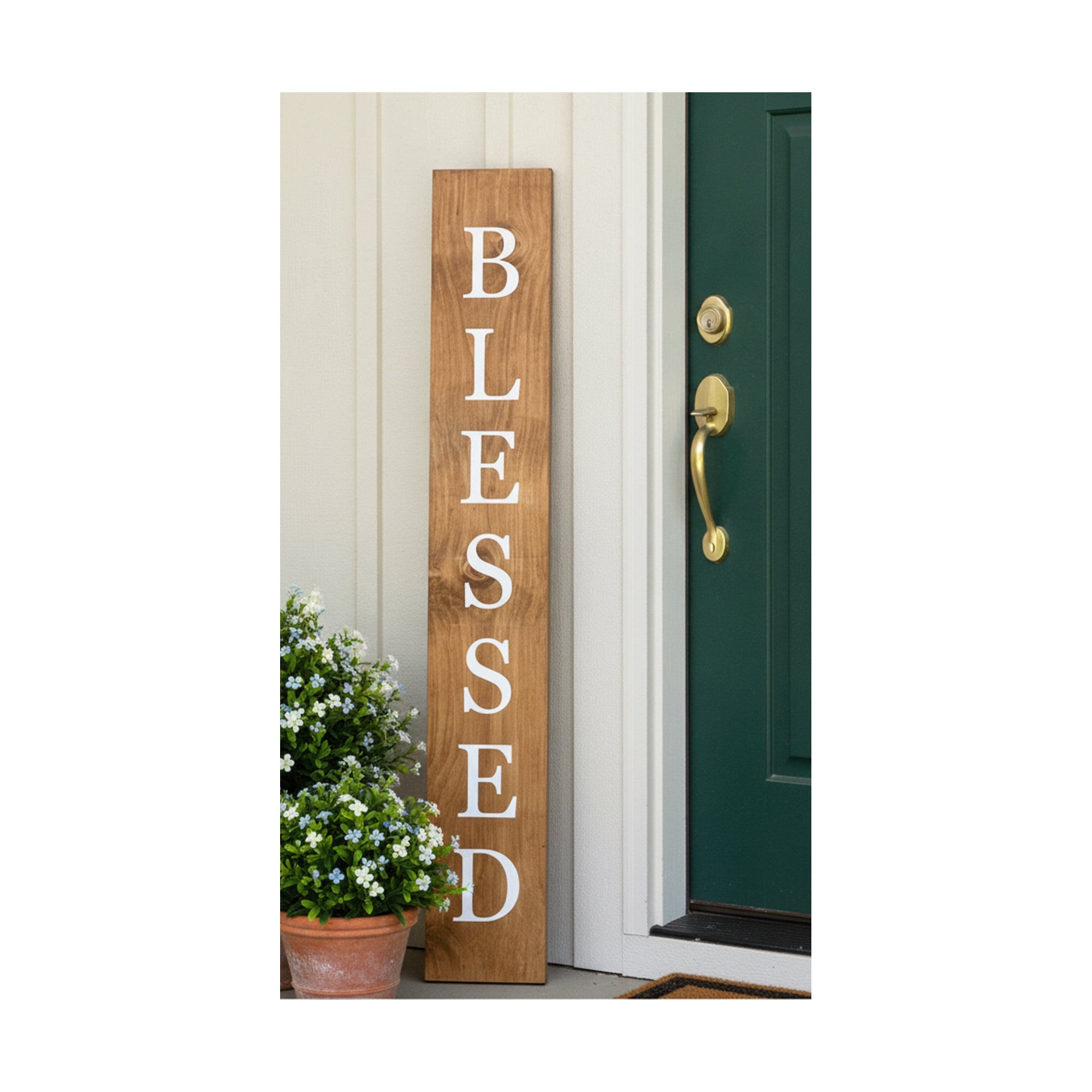 Calloway Mills 119255907 White Blessed Porch Leaner, 59" x 07"