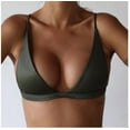 thumbnail image 3 of Sylvamorning Women Summer Bikini Top Padded Halter Back Buckle Bra Top, 3 of 7