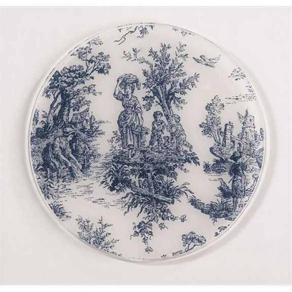 Andreas JO-167 Toile Blue Round Silicone Mat Jar Opener - Pack of 3 trivets