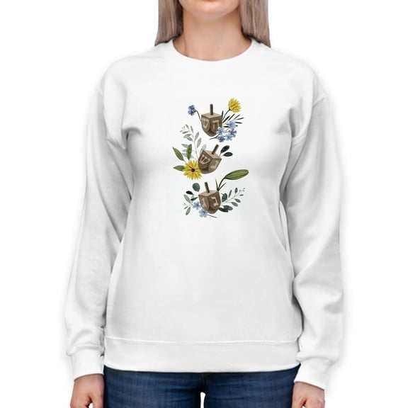 Floral Hanukkah B Sweatshirt Women -Grace Popp Designs, Female 5X-Large