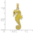 thumbnail image 2 of 10mm 14k Gold 3-d Seahorse With Yellow Enamel Charm Pendant Necklace for Women, 2 of 2