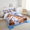 thumbnail image 4 of Cute Cat Comforter Cartoon Pet Cats Bedding Set Cute Kitten Print Comforter Set Cat Lover's Animal Themed Design Quilt Set Bedroom Collection 3Pcs Full Size, 4 of 5