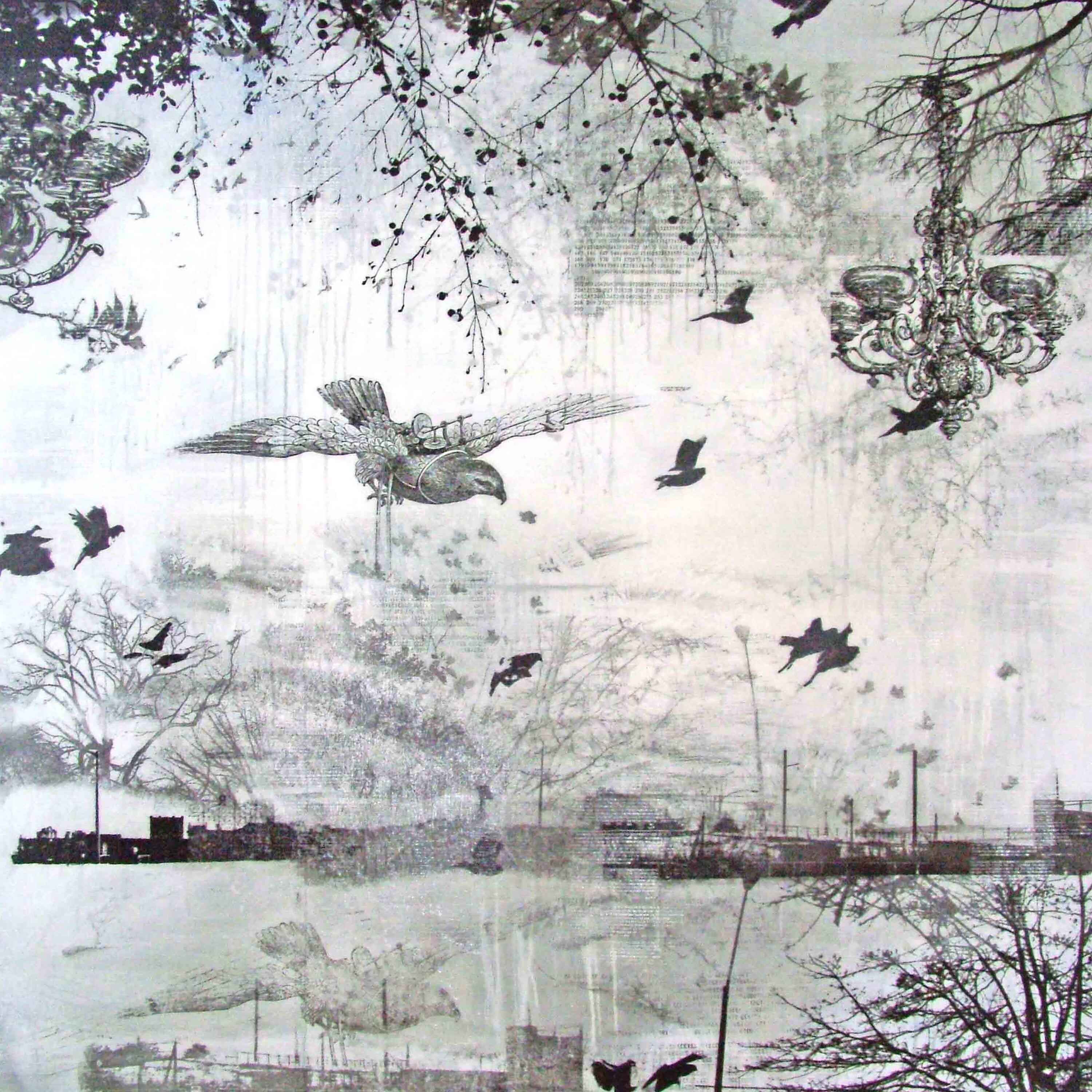 Marmont Hill "Peripheral Collage" by Tracy Silva Barbosa Painting Print on Canvas
