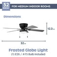 thumbnail image 6 of Prominence Home Benton 52" Matte Black Low Profile Ceiling Fan with Light 5 Reversible Blades, 6 of 13
