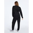 thumbnail image 2 of Joyspun Women's French Terry Long Sleeve Sleep Top and Joggers Lounge Set, 2-Piece, Sizes XS-3X, 2 of 4