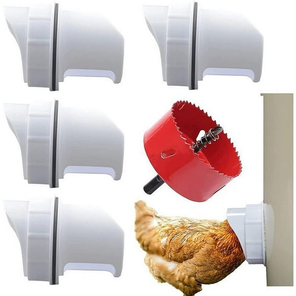 4 Ports Poultry Pro Feeder, Diy Port Gravity Chicken Feeder,pvc Chicken Feeders No Waste For Buckets Barrels Bins