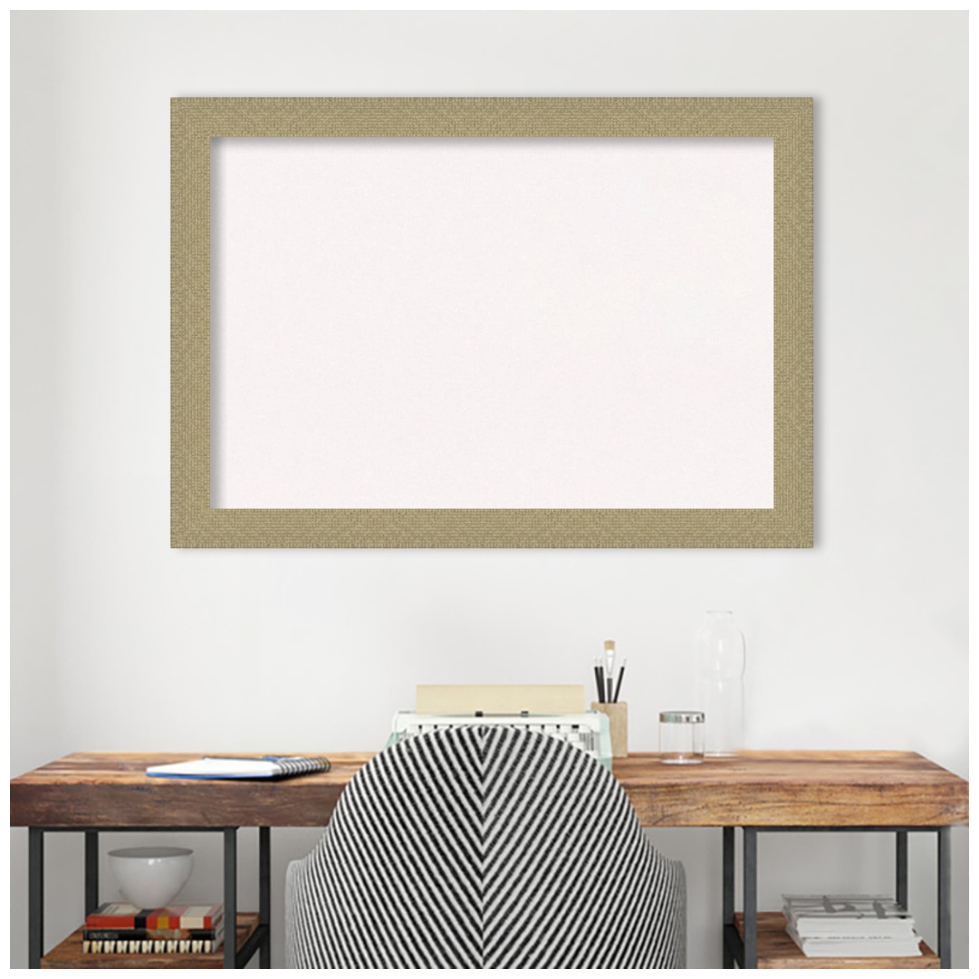 Amanti Art White Cork Board Framed Mosaic Gold Bulletin Board 40 in. x 28 in.