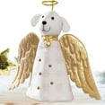 thumbnail image 4 of HCTSHG Christmas Tree Topper, Decorative LED Lighted Angel Dog Topper with Garland and Wings, Holiday Tree Ornament for Festive Decoration, 3.1x9.84 Inch, 4 of 8