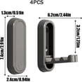 thumbnail image 6 of Foldable Hooks Wall Mount Heavy Duty Wall Hanger, Space Saving Storage Organizer, Long Lasting Decorative Utility Hooks | 4 Pieces Foldable Towel Holder Set for Bathroom Bedroom(Gray)Z, 6 of 9