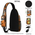 thumbnail image 3 of Sling Backpack,Halloween Cats and Brooms Pattern Crossbody Bag with Water Bottle Holder,Waterproof Sling Bag for Men/Women with Chest Phone Holder for Hiking,Travel, 3 of 6