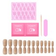 thumbnail image 1 of ibcccndc Press-on False Nail Kit Bright Color Trapezoid Shape Nail Art Tips Tools, 1 of 8