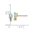 thumbnail image 4 of Auriga 14k Yellow Gold Diamond and Aquamarine Birthstone Stud Earrings for Women(L- 7mm, W- 3mm), 4 of 6