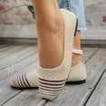 thumbnail image 5 of Willtoo Fashion Loafers for Women Casual Spring Summer Breathable Knitted Round Toe Low Tops Canvas Shoes Slip On Flats Walking Shoes Non Slip Play Sneakers Loafers for Work Nurse, 5 of 5