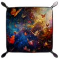 thumbnail image 2 of Jewelry Dish Trinket Tray Home Decor Wedding Gift for Her Small Ring Holder Colors Dancing Butterflies Galaxy Flag, 16x16cm, 2 of 6