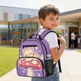 thumbnail image 5 of Aplkyhs Mushroom Cat 13.5 Inch Backpack for Age 6-12 School Bag Lightweight Water Resistant Bookbag with Adjustable Straps for Elementary Travel, 5 of 7