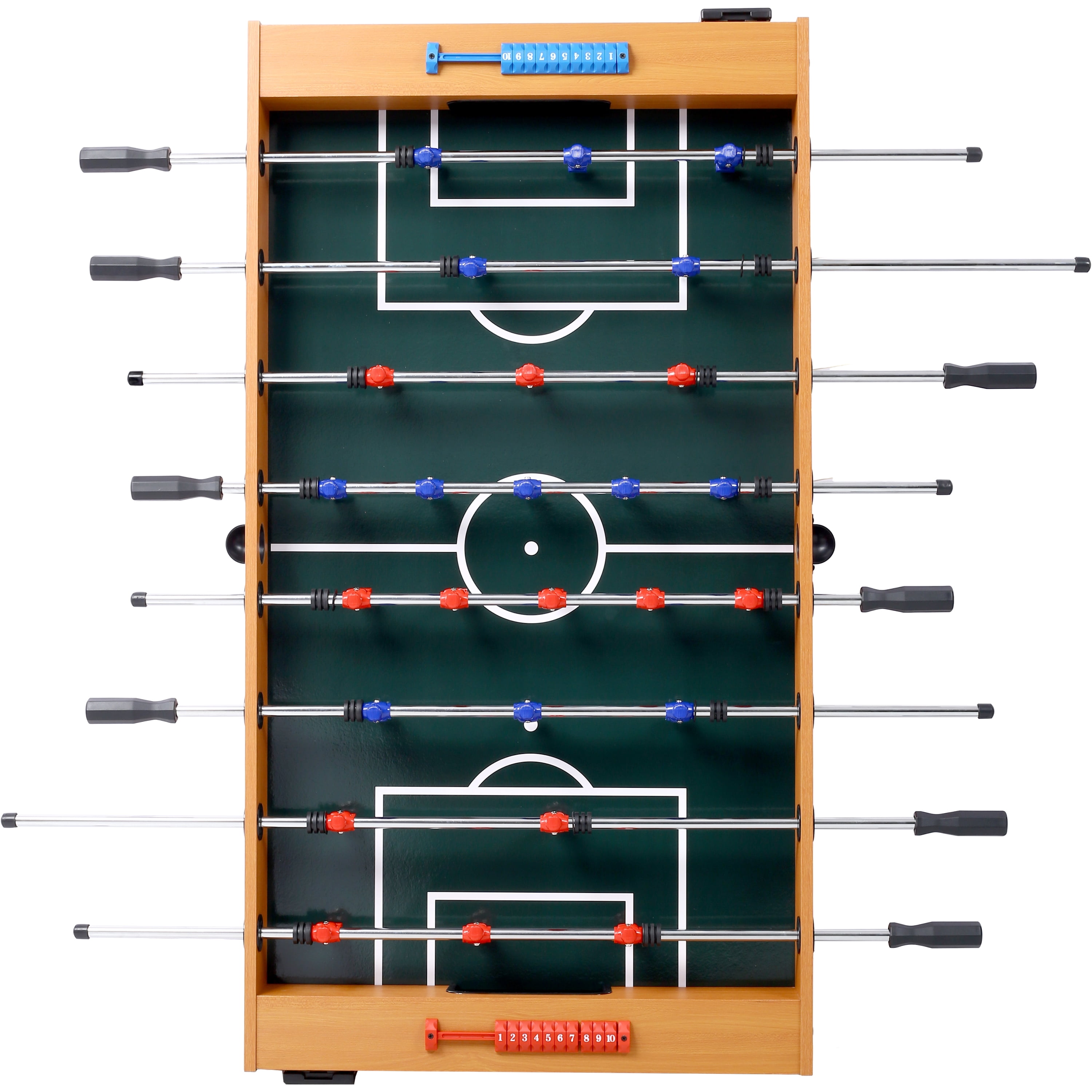 Acekid 54in Soccer Table with 4 Balls 1 Cup Holder 2 Counters Arcade Competition Sized Foosball Table Family Sports Game Table Brown